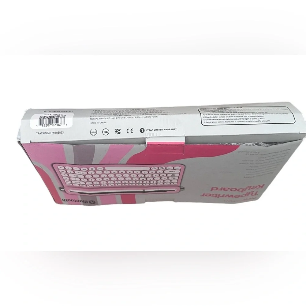 PrimeConnect Bluetooth Pink Typewriter Keyboard NEW